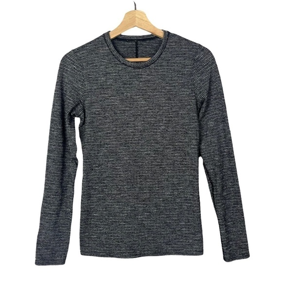 Lululemon Kitsilano Coco Pique Black White Fitted Long Sleeve 4 - Picture 4 of 6